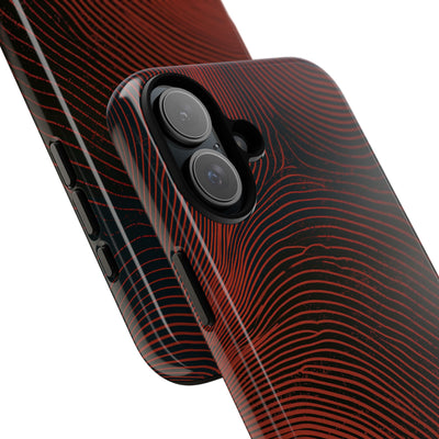 Red Tough Phone Case for iPhone - Terracotta Nerve Map