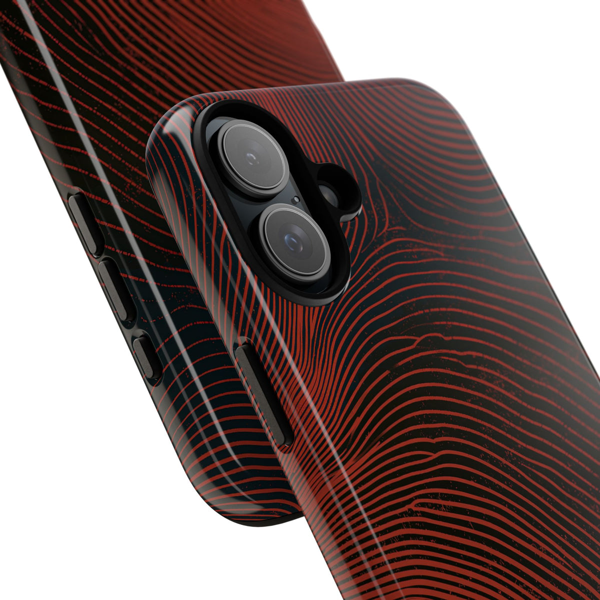 Red Tough Phone Case for iPhone - Terracotta Nerve Map