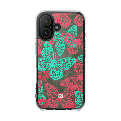 Electric Papillon · Clear Impact Magnetic Phone Case for iPhone · Pink