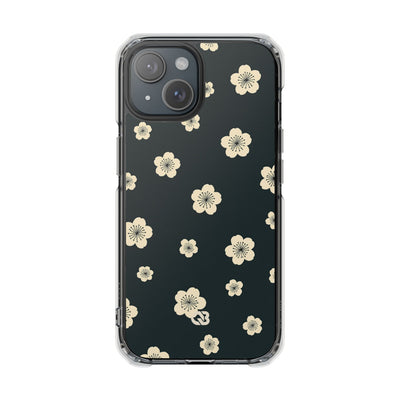 Teal Impact MagSafe Phone Case for iPhone - Obsidian Cream Petals