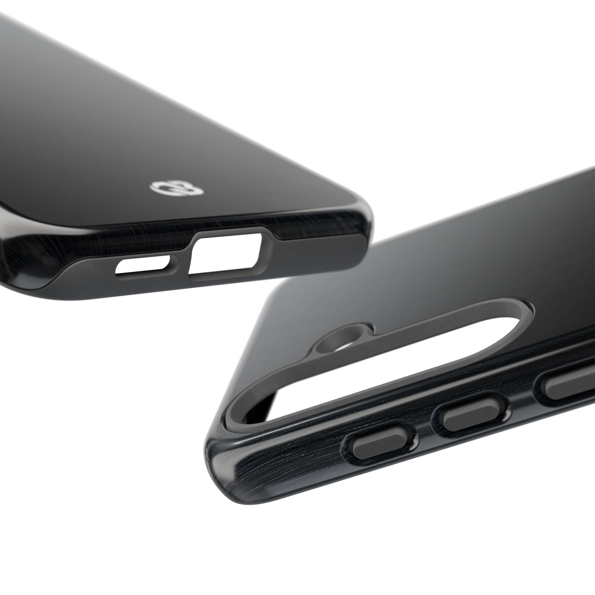 Black Tough Phone Case for Samsung - Midnight Brushed Grain
