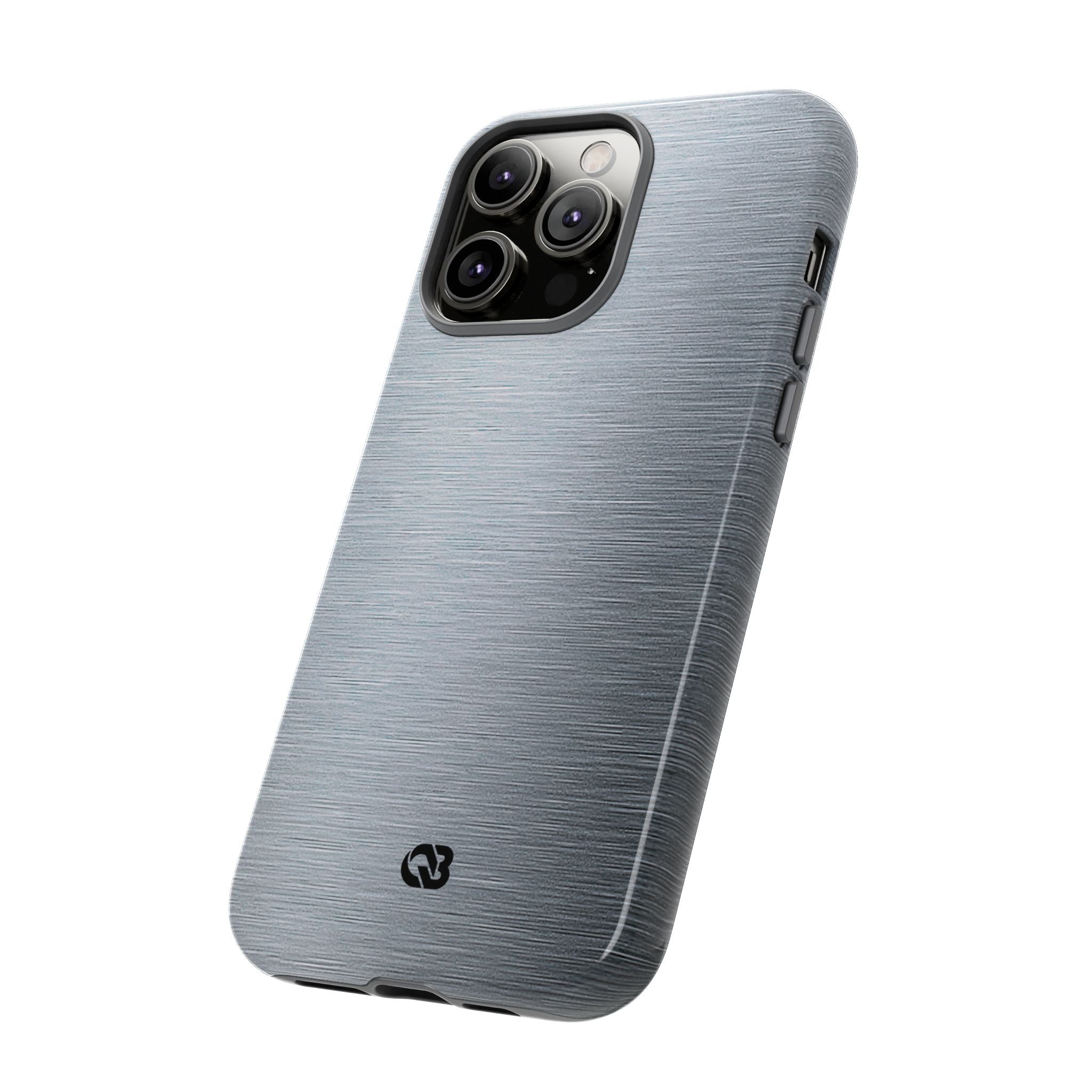 Silver Tough Phone Case for iPhone - Satin Chrome Grain
