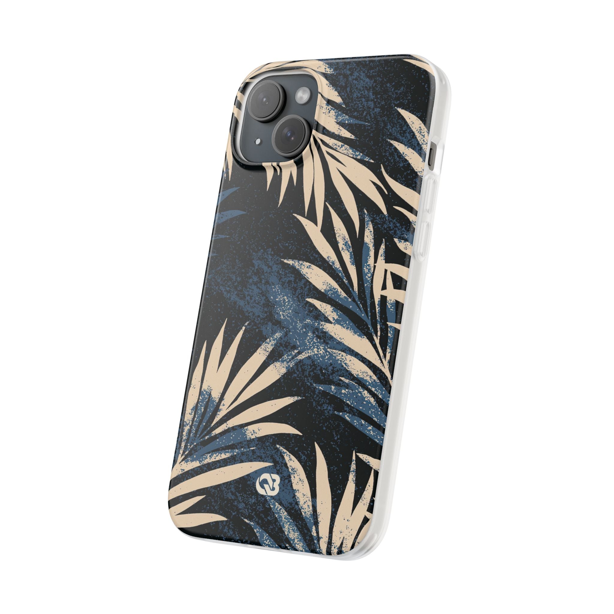 Blue Lite Phone Case for iPhone - Midnight Indigo Palm