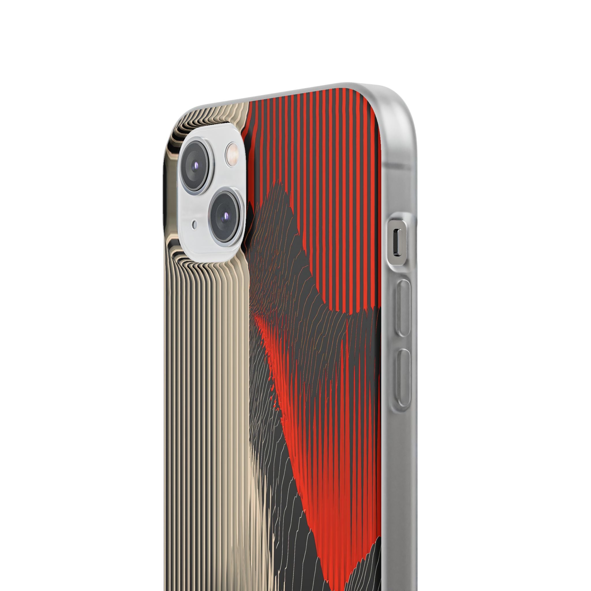 Red Lite Phone Case for iPhone - Crimson Pulse Topo