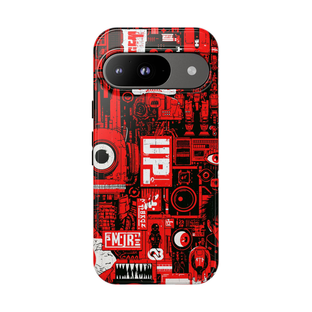 Neo Mecha Collage · Tough Phone Case for Pixel ·  Red