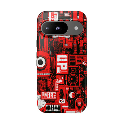 Neo Mecha Collage · Tough Phone Case for Pixel ·  Red