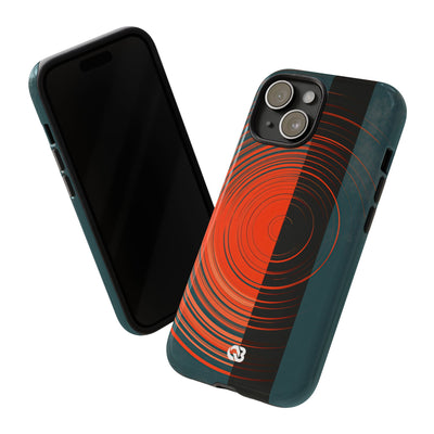 Teal Tough Phone Case for iPhone - Burnt Slate Radial