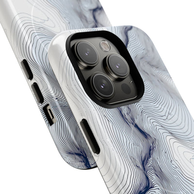 White Tough 2.0 Magsafe Phone Case for iPhone - Nordic Ridge Topo