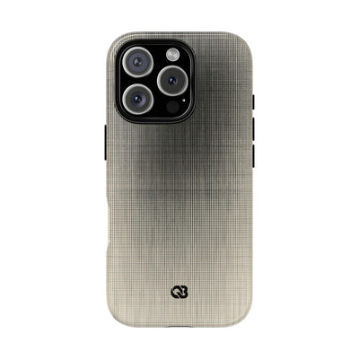 Beige Tough Phone Case for iPhone - Carbon Screen Grid