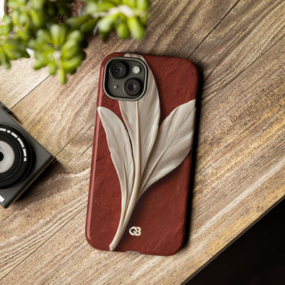 Carved Ivory Plume · Tough Phone Case for iPhone · Red