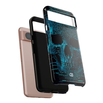 Cyan Glitch Skull · Tough Phone Case for Google Pixel