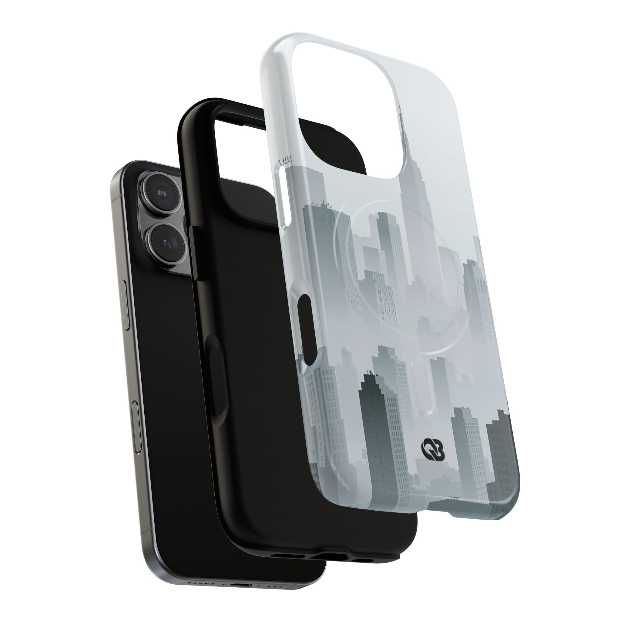 Grey Tough 2.0 Magsafe Phone Case for iPhone - Steel Mist Skyline