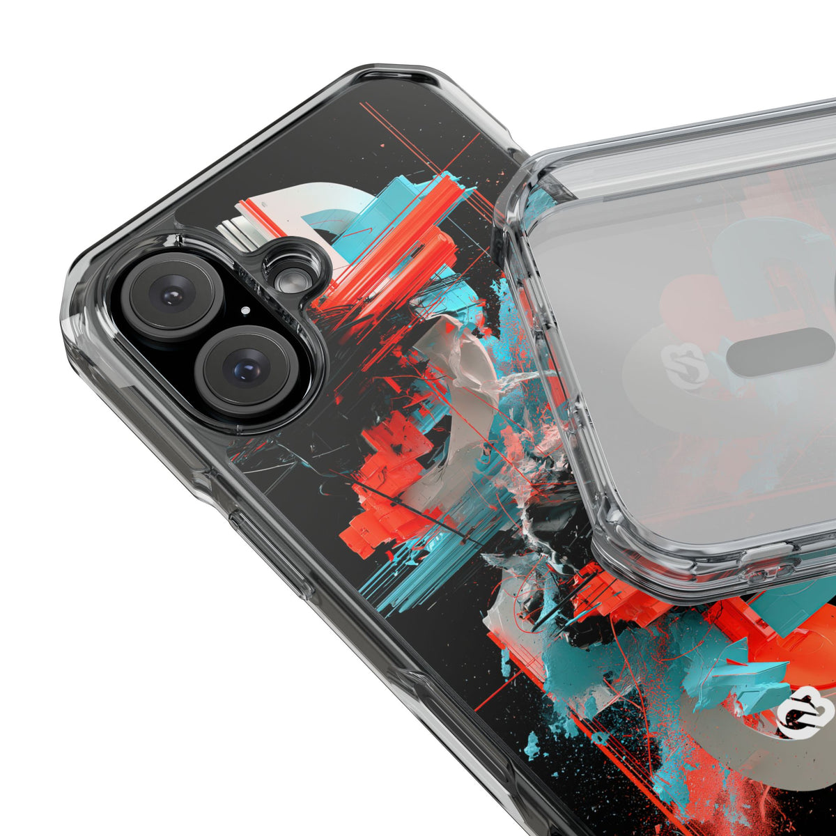 Fragmented Cyber Core · Clear Impact Magnetic Phone Case for iPhone ·  Black