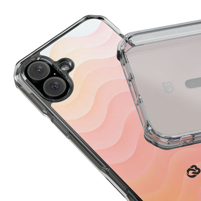 Blush Horizon Waves · Clear Impact Magnetic Phone Case for iPhone · Pink