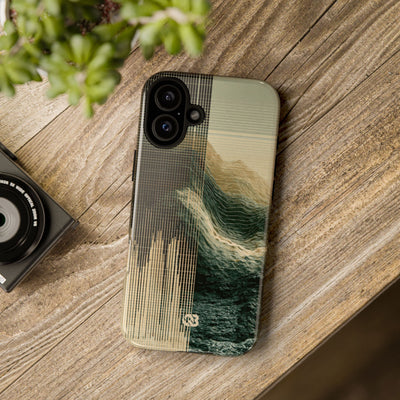 Beige Tough Phone Case for iPhone - Veridian Data Ridge