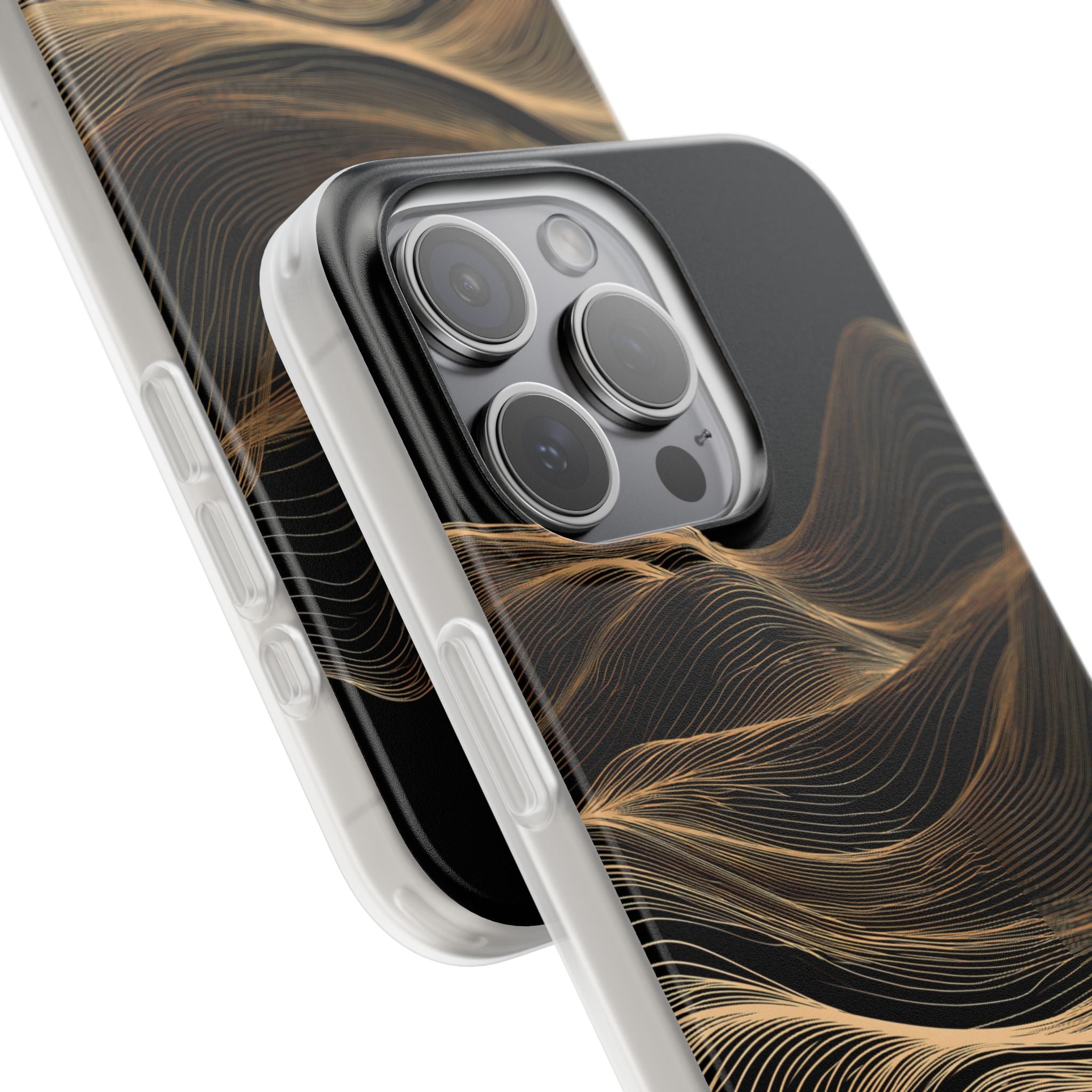 Black Lite Phone Case for iPhone - Copper Topo Ridge