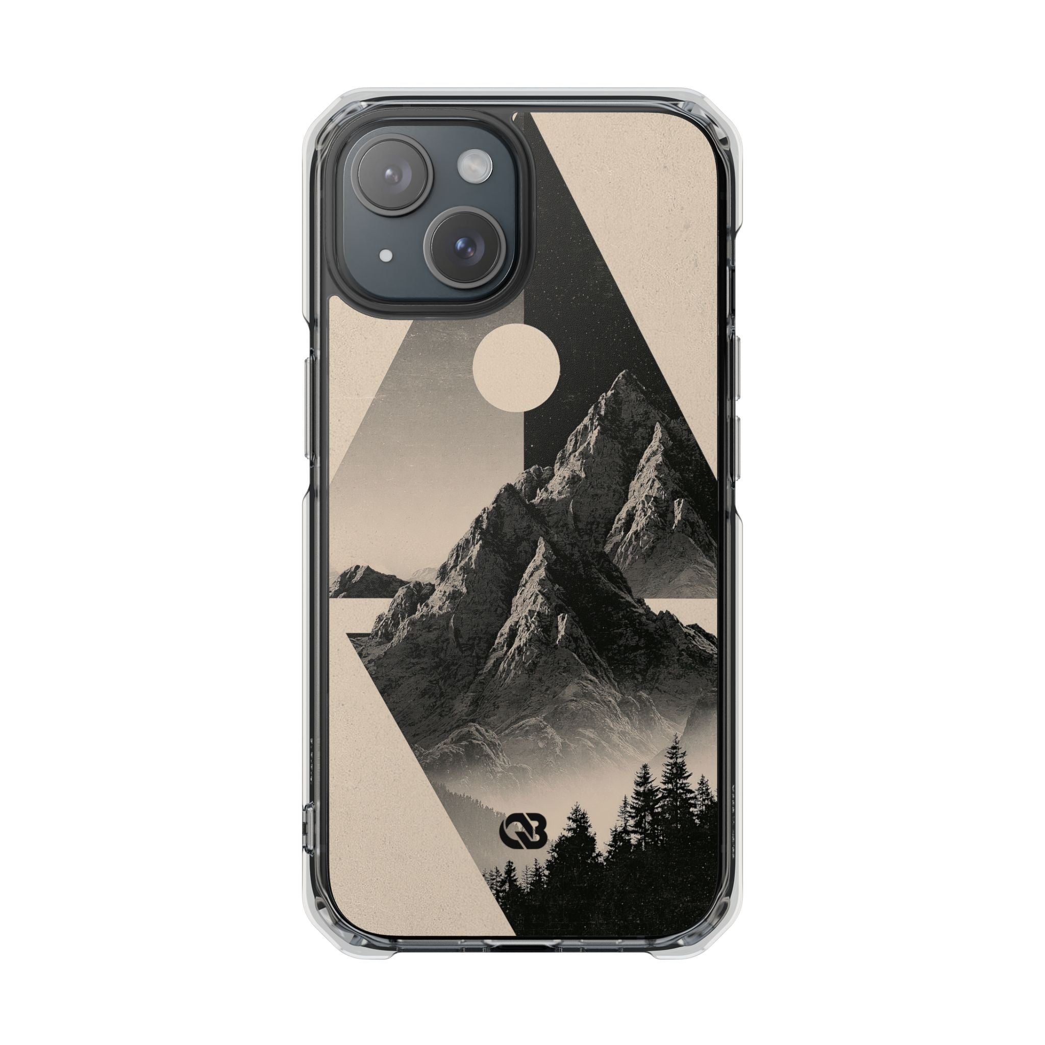 Beige Impact MagSafe Phone Case for iPhone - Obsidian Summit Parchment