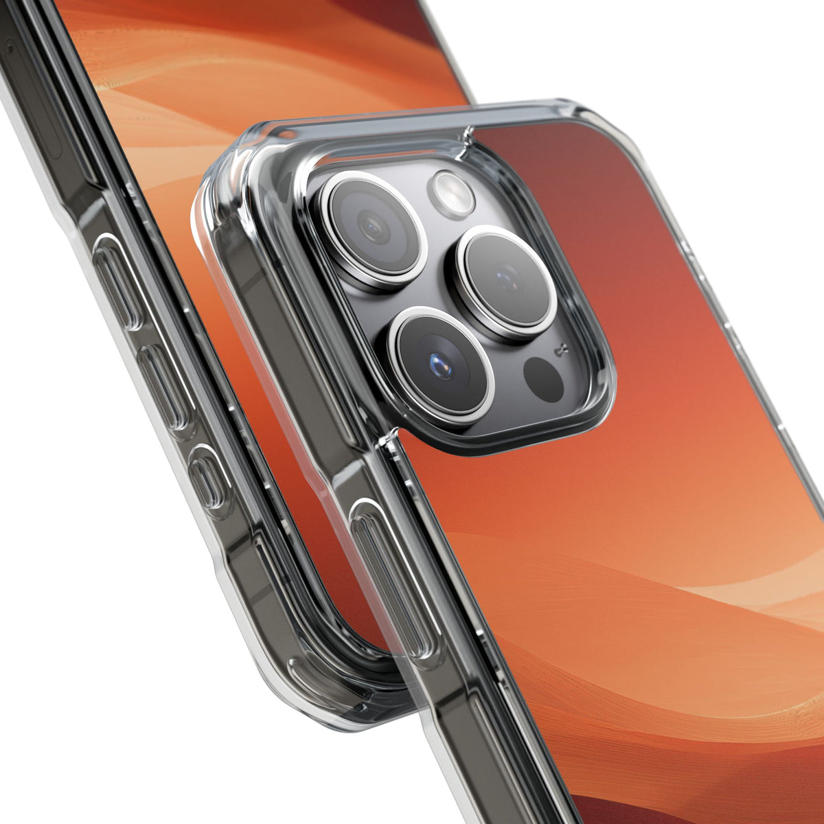 Terracotta Dune Ridges · Clear Impact Magnetic Phone Case for iPhone · Orange