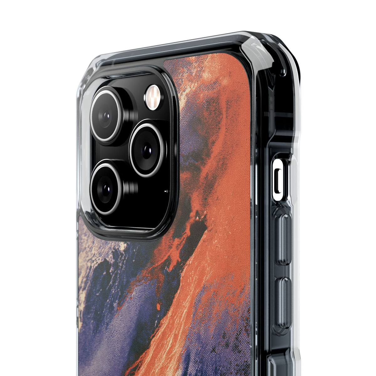 Solar Aura Drift · Clear Impact Magnetic Phone Case for iPhone · Orange