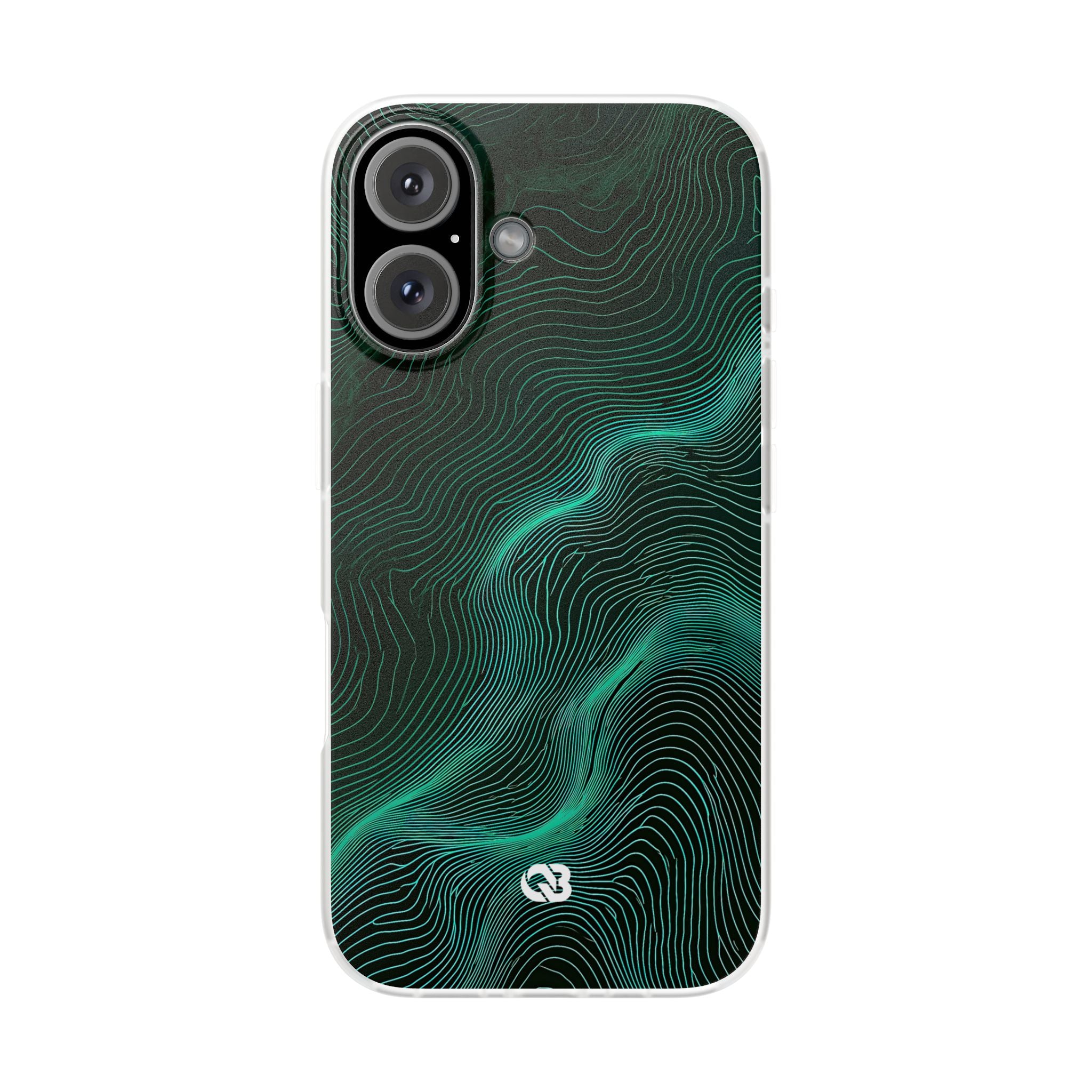 Teal Lite Phone Case for iPhone - Neon Jade Contour