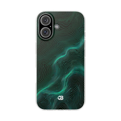 Teal Lite Phone Case for iPhone - Neon Jade Contour