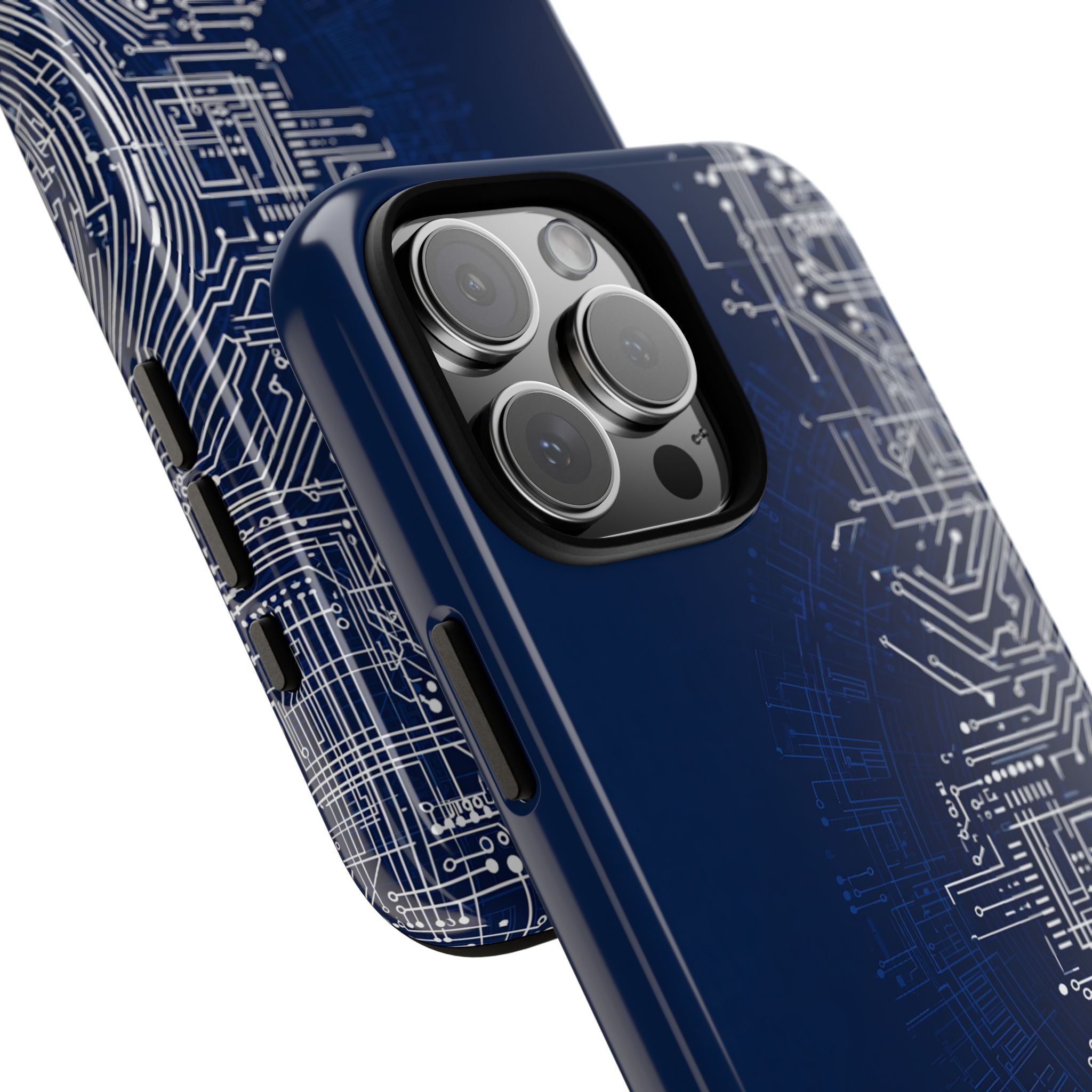 Blue Tough Phone Case for iPhone - Cobalt Circuit Logic