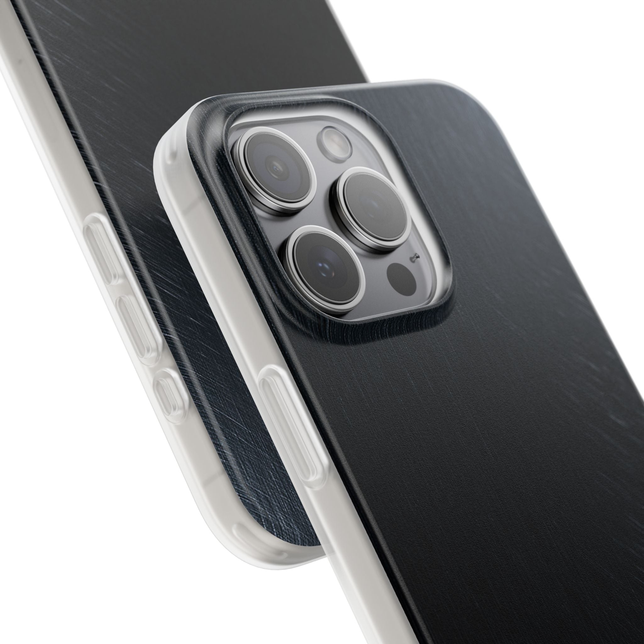 Black Lite Phone Case for iPhone - Midnight Brushed Grain