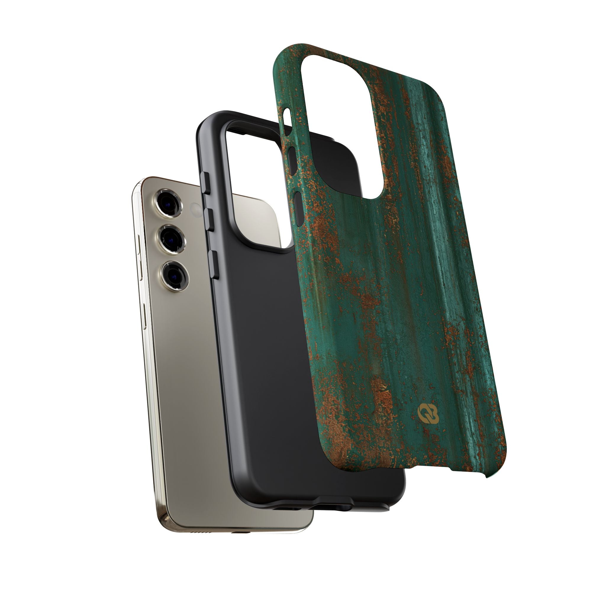 Teal Tough Phone Case for Samsung - Verdigris Copper Siding