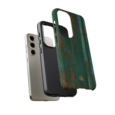 Teal Tough Phone Case for Samsung - Verdigris Copper Siding