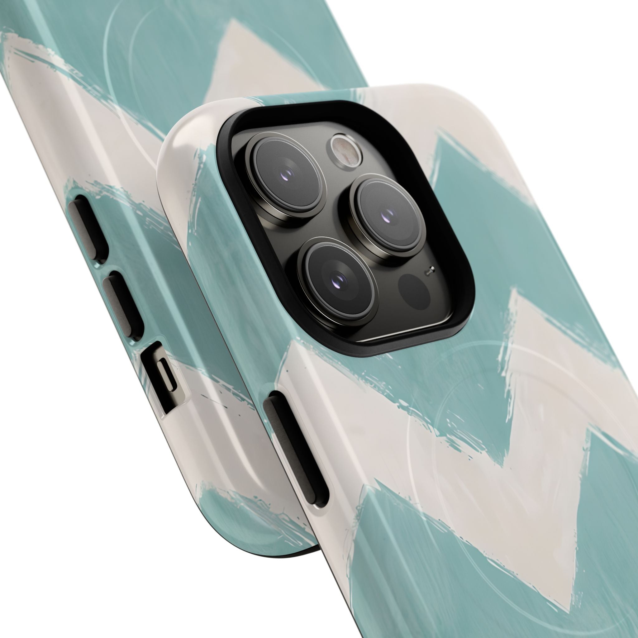 Teal Painted Chevron · Tough+ Phone Case for iPhone · Magsafe