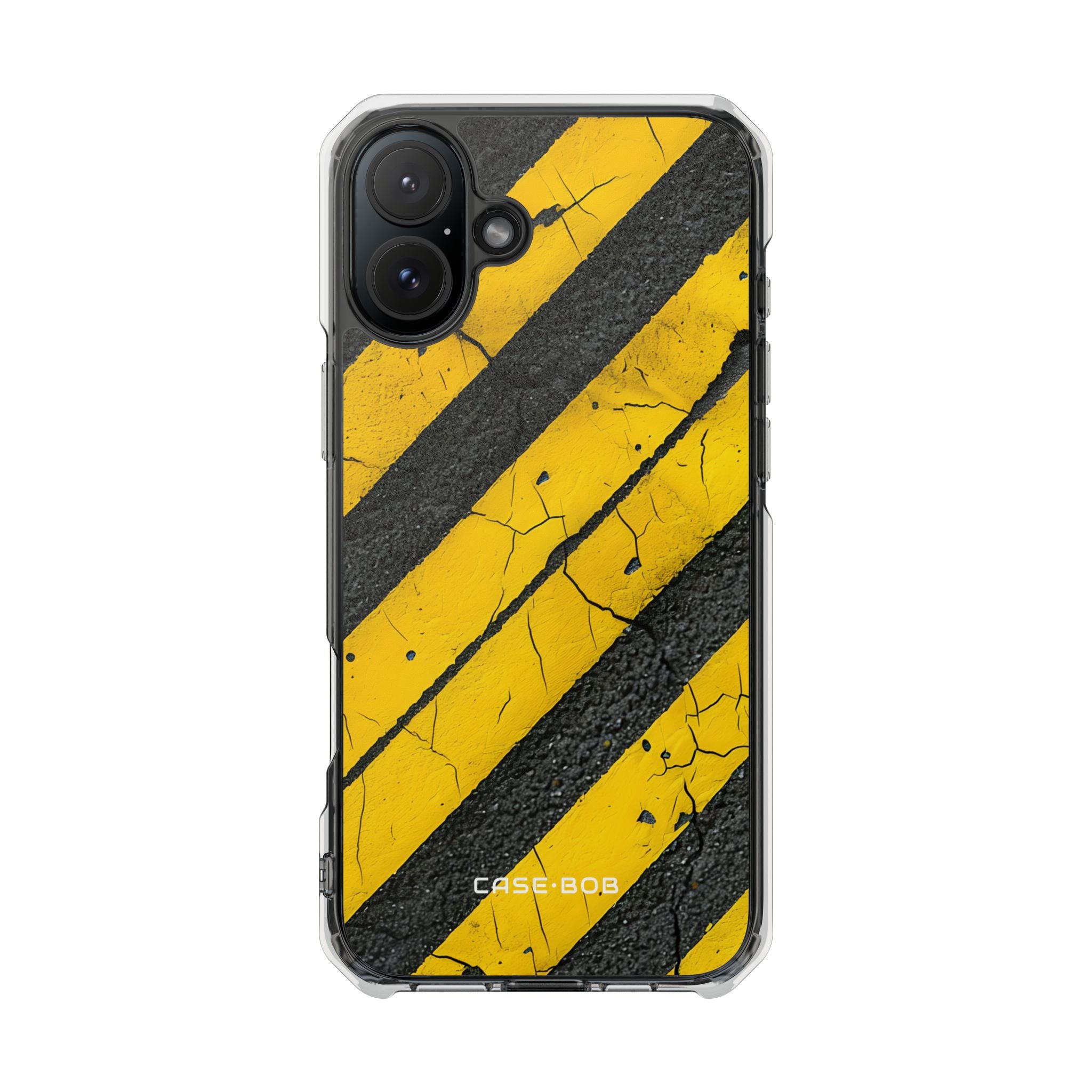 Yellow Stripe Distress iPhone 16 Plus Case - Impact