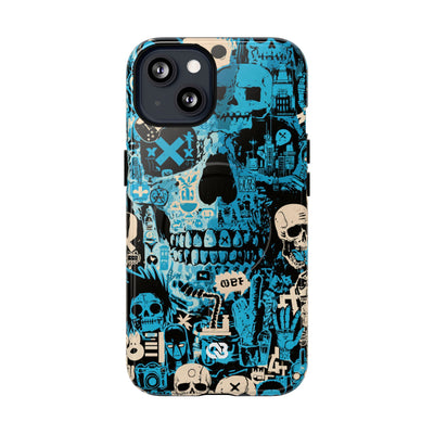 Electric Skull Graffiti · Tough 2.0 Magnetic Phone Case for iPhone · Blue