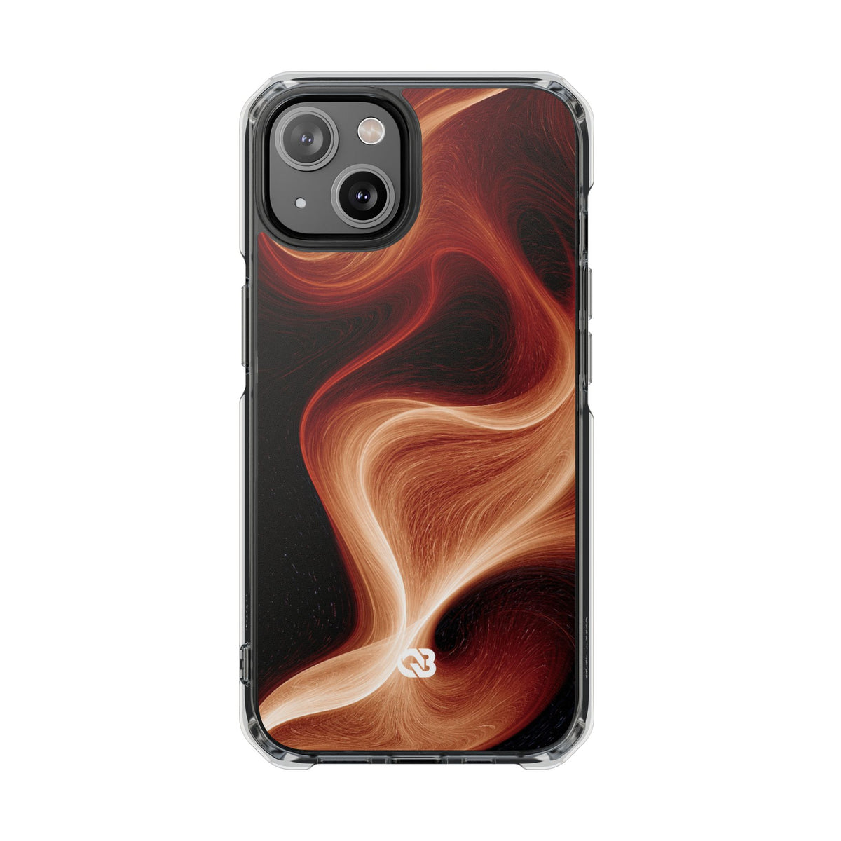 Solar Ember Flow · Clear Impact Magnetic Phone Case for iPhone · Orange