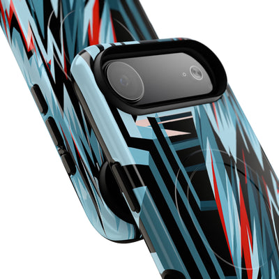 Blue Tough 2.0 Magsafe Phone Case for iPhone - Glitch Peak Cyan