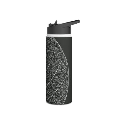 Monochrome Leaf Skeleton · Insulated Water Bottle · Black
