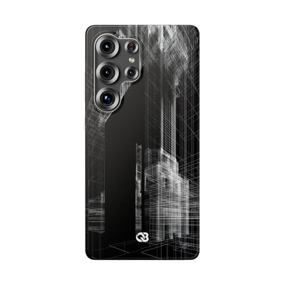 Black Lite Phone Case for Samsung - Ghost Urban Wireframe