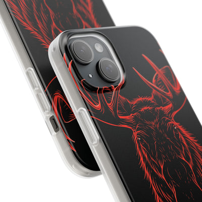 Crimson Horizon Moose · Lite Phone Case for iPhone ·  Black