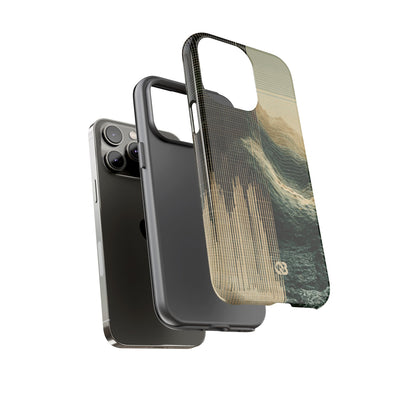 Beige Tough Phone Case for iPhone - Veridian Data Ridge