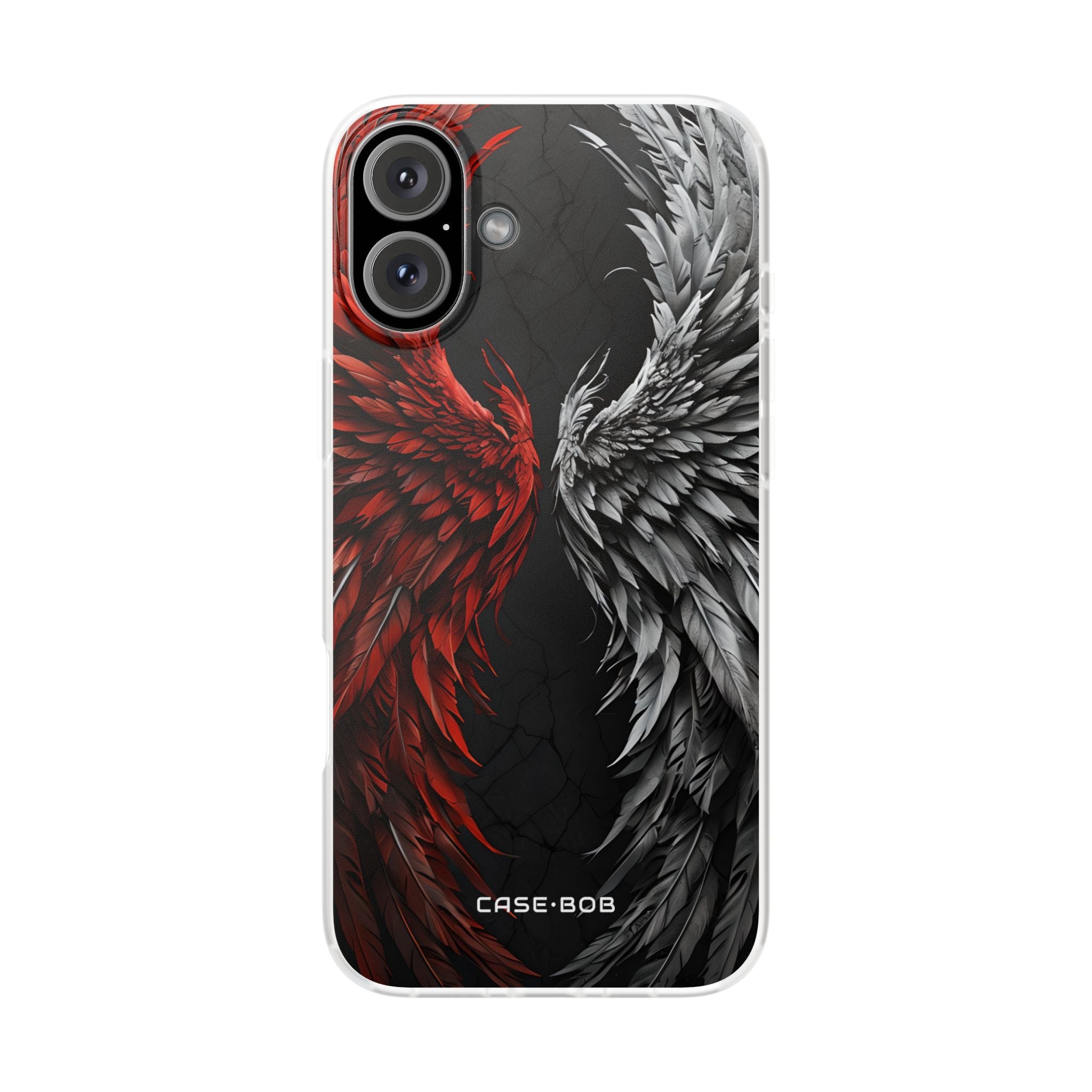 Crimson White Wings iPhone 16 Plus Cover - Blød