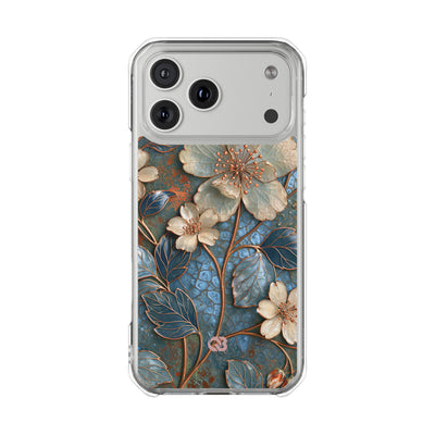 Gilded Blossom Reverie · Clear Impact Magnetic Phone Case for iPhone · Teal