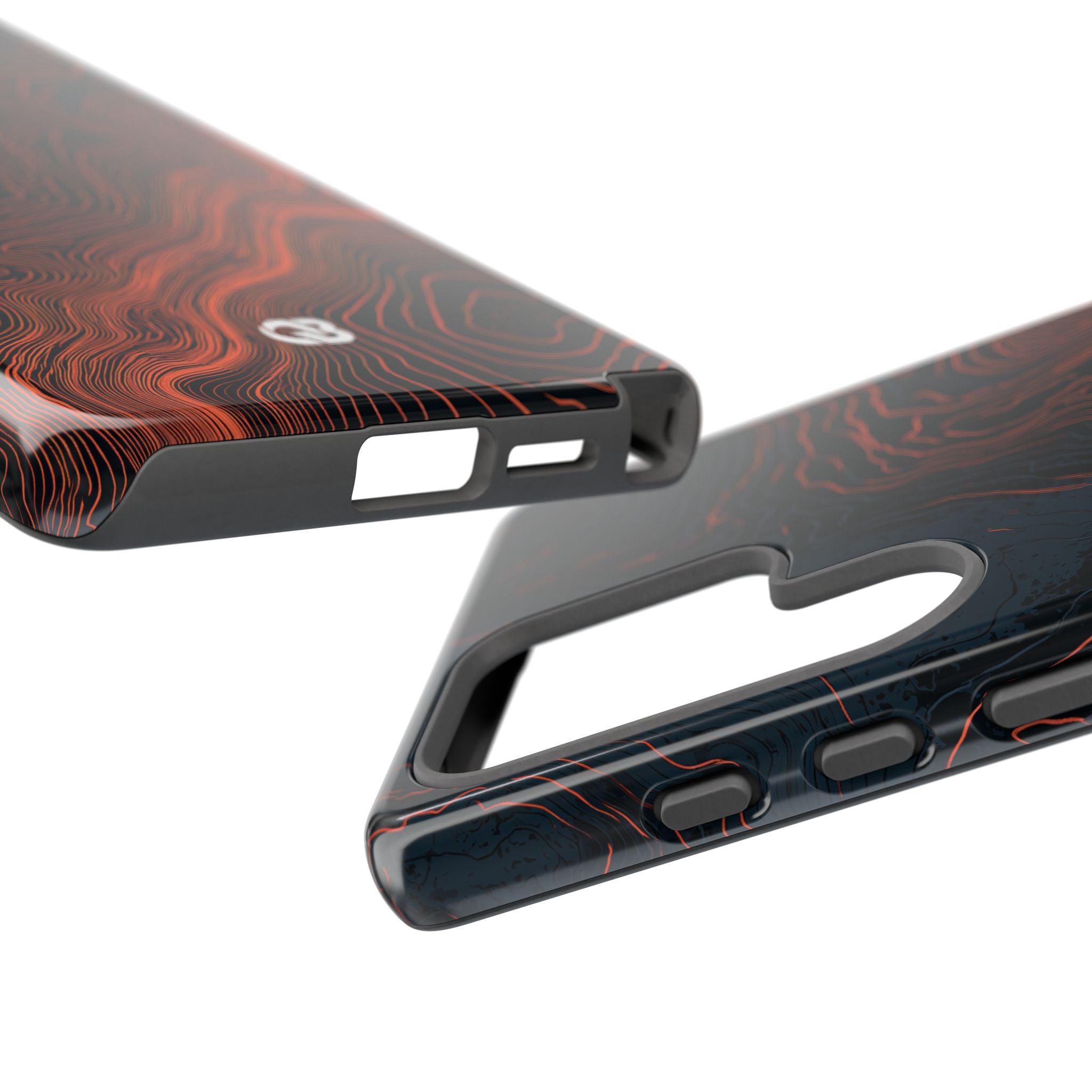 Black Tough Phone Case for Samsung - Volcanic Basalt Map