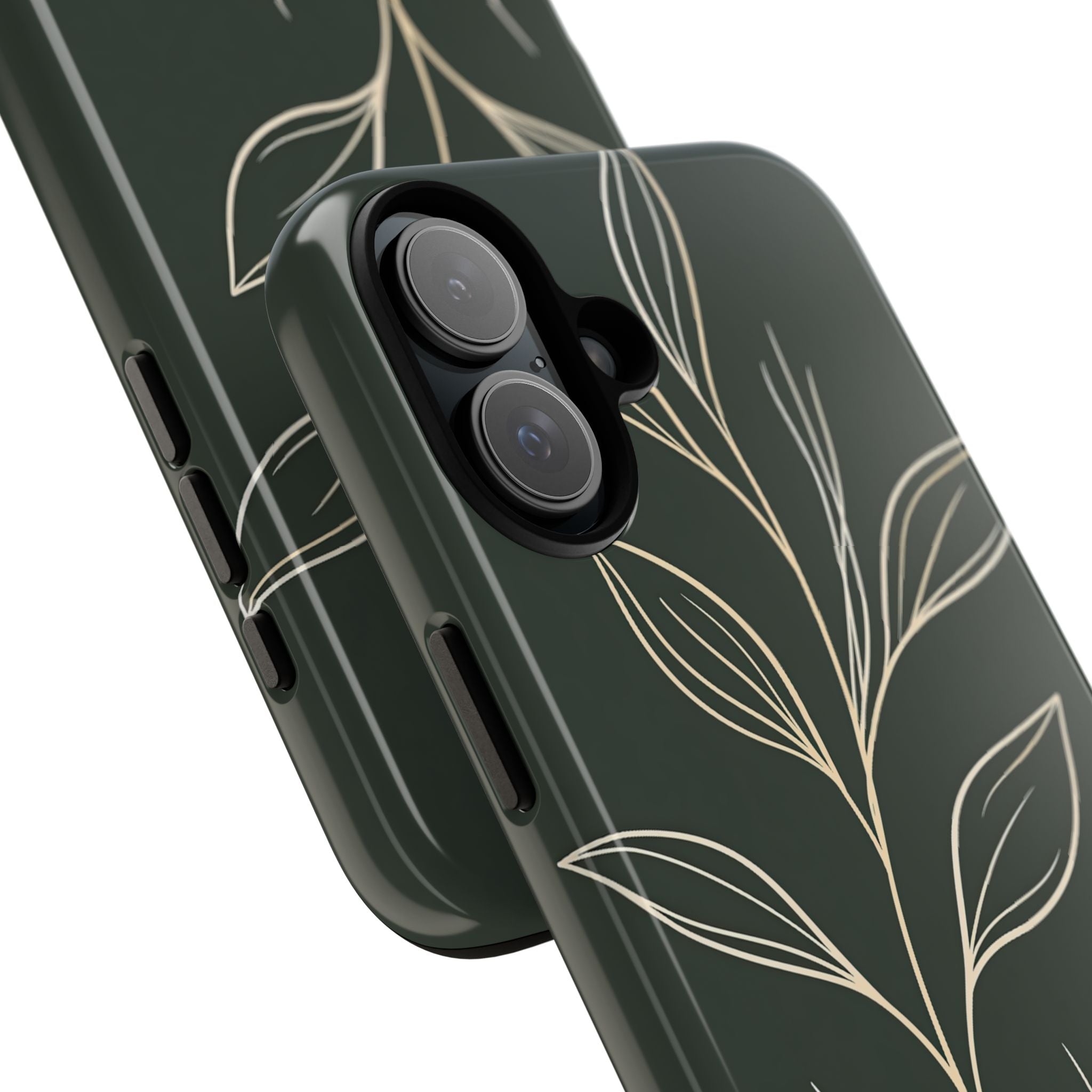 Green Tough Phone Case for iPhone - Deep Moss Willow