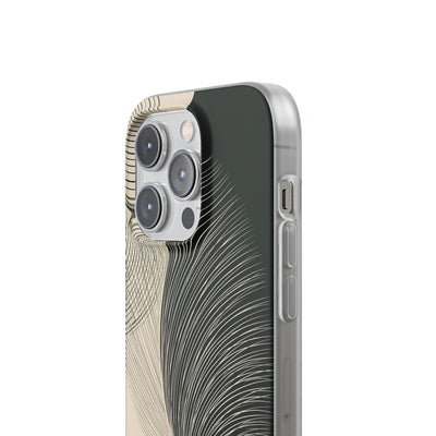 Beige Lite Phone Case for iPhone - Obsidian Cream Plume