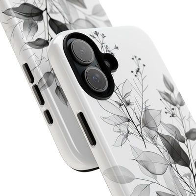 Gray Leaf Veil iPhone 16 Plus Case - Tough