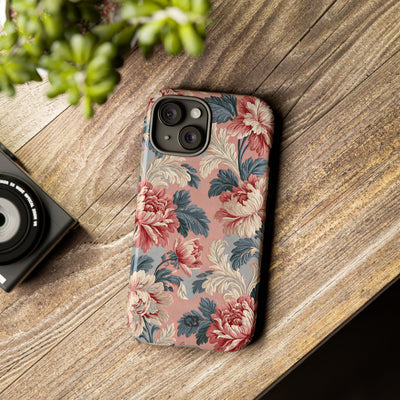 Blush Peony Jacquard · Tough Phone Case for iPhone · Pink
