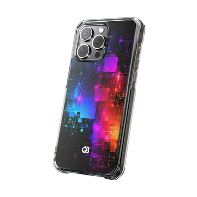 Spectral Circuit Grid · Clear Impact Magnetic Phone Case for iPhone · Black