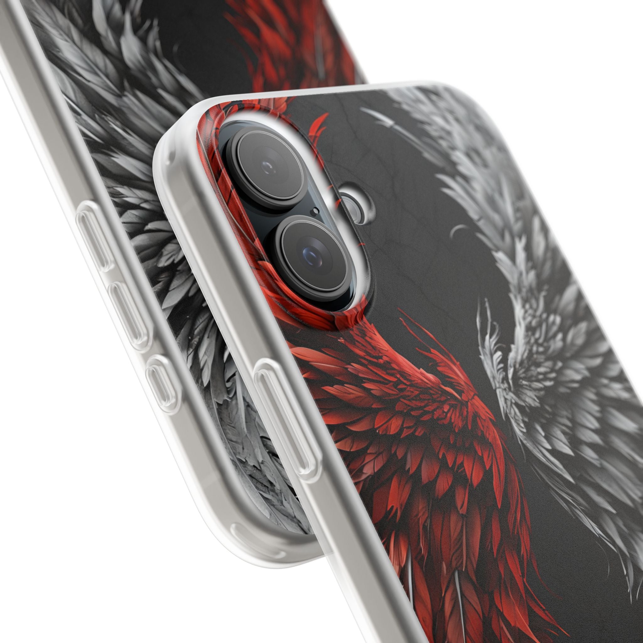 Crimson White Wings iPhone 16 Plus Case - Soft