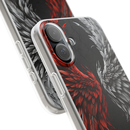 Crimson White Wings iPhone 16 Plus Case - Soft