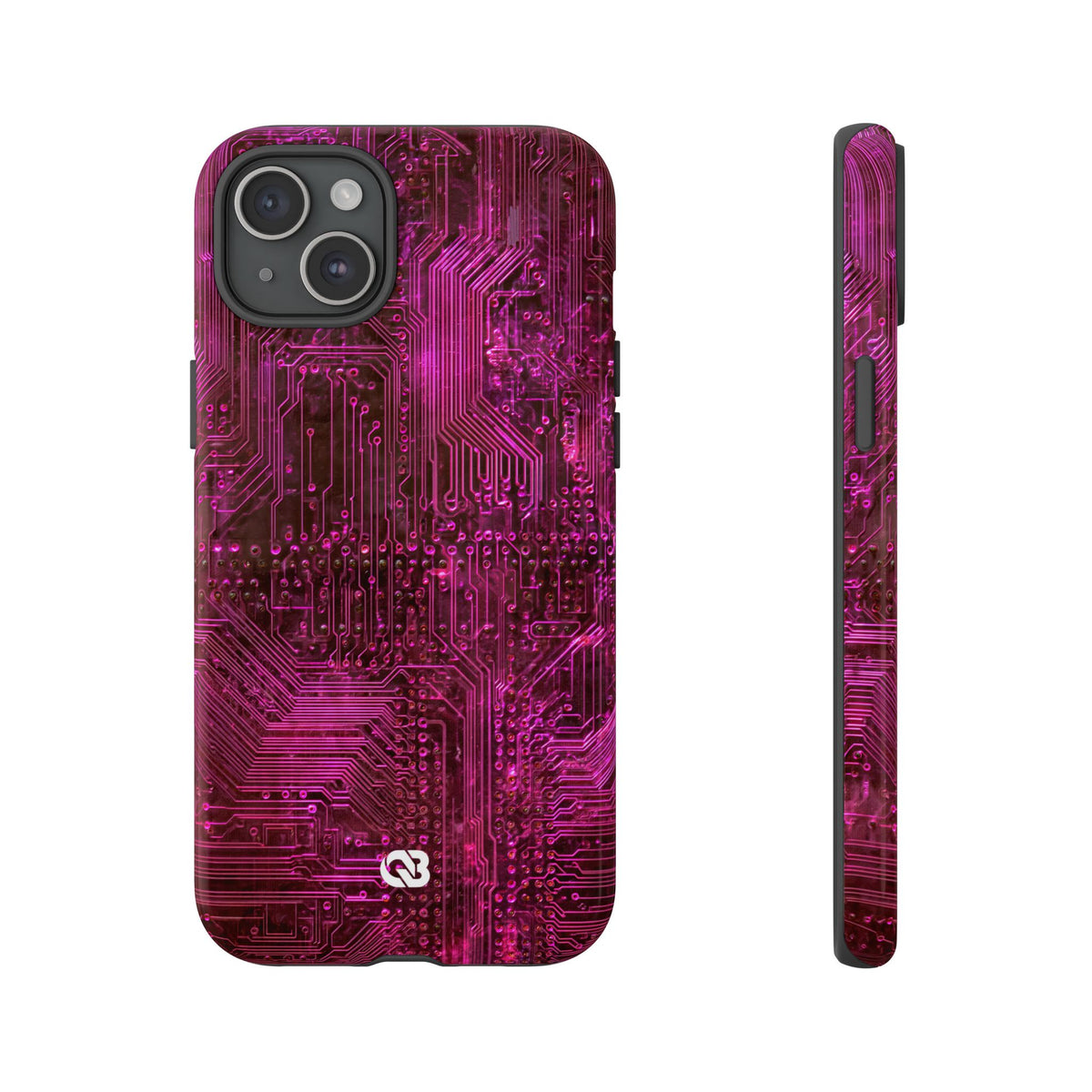 Magenta Circuit Trace · Tough Phone Case for iPhone · Pink