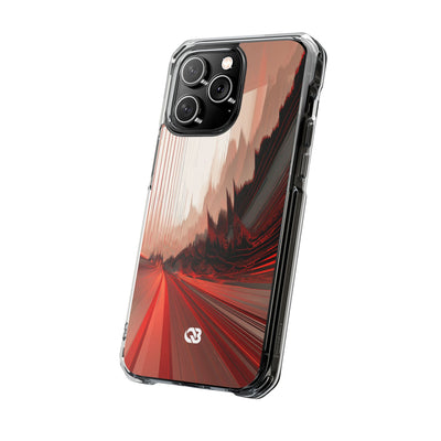 Red Impact MagSafe Phone Case for iPhone - Crimson Pulse Horizon